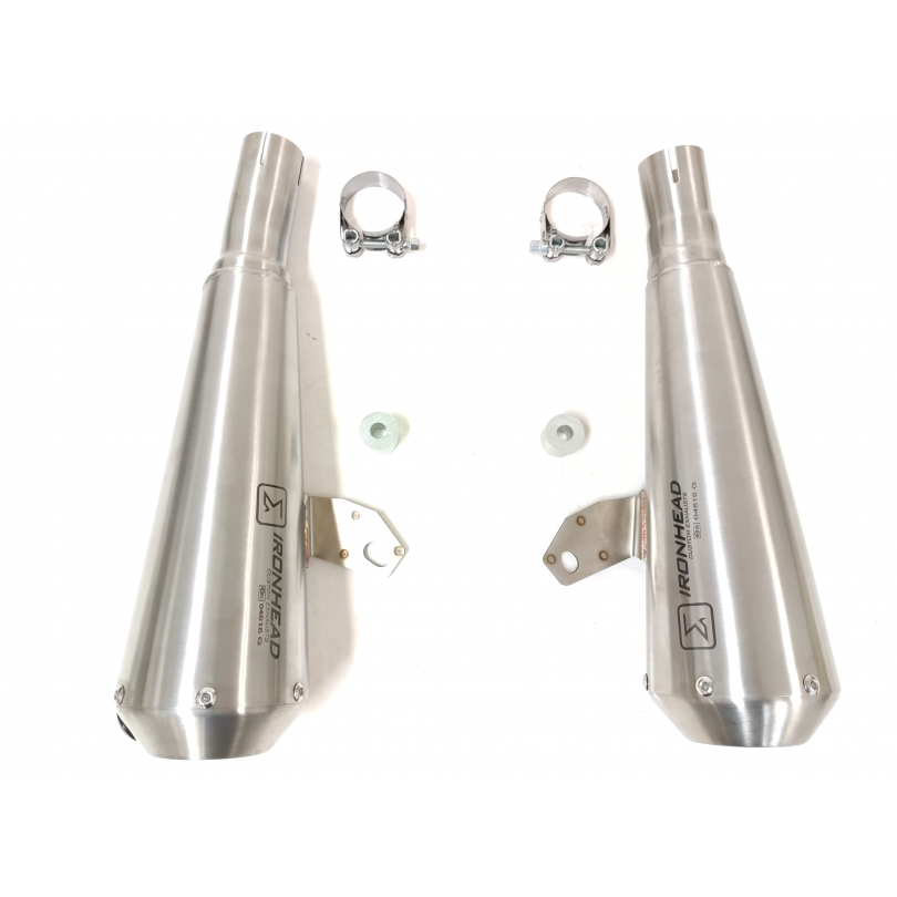 IXIL SLIP ON (SILENCIADOR DERECHO Y IZQUIERDO) IRONHEAD CONICAL MATT INOX TRIUMPH SPEED TWIN 1200 2019-23