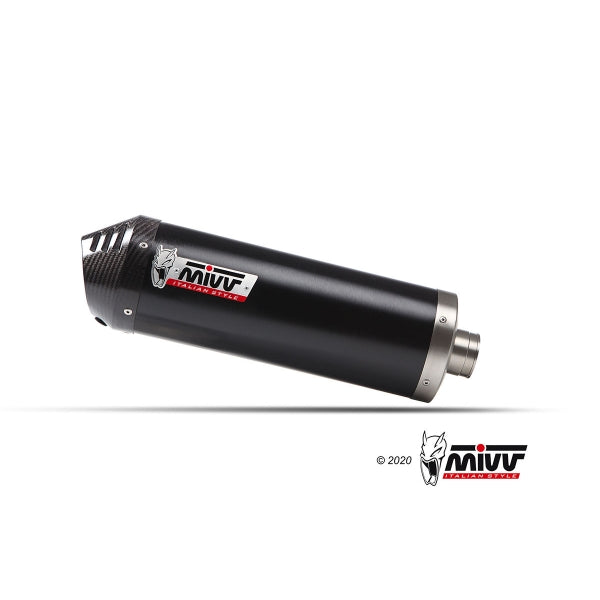 MIVV FULL SYSTEM 2x1 OVAL BLACK WITH CARBON CAP YAMAHA T-MAX 530 2017-19 / T-MAX 560 2020-21