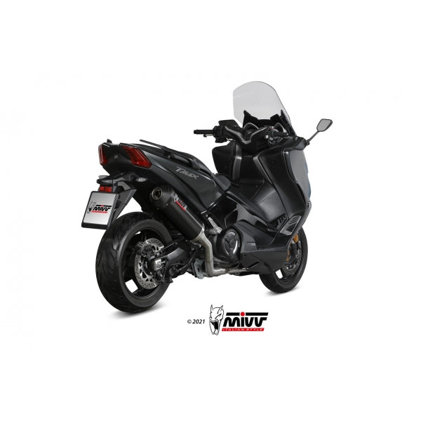 MIVV FULL SYSTEM 2x1 OVAL BLACK WITH CARBON CAP YAMAHA T-MAX 530 2017-19 / T-MAX 560 2020-21