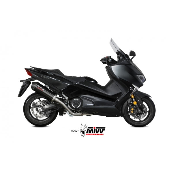 MIVV FULL SYSTEM 2x1 OVAL BLACK WITH CARBON CAP YAMAHA T-MAX 530 2017-19 / T-MAX 560 2020-21