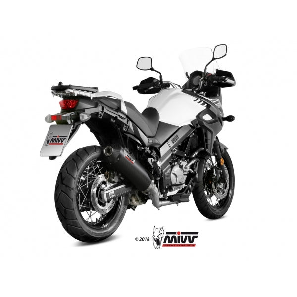 MIVV FULL SYSTEM 2x1 OVAL CARBON WITH CARBON CAP SUZUKI DL V-STROM 650 / XT 2017-24