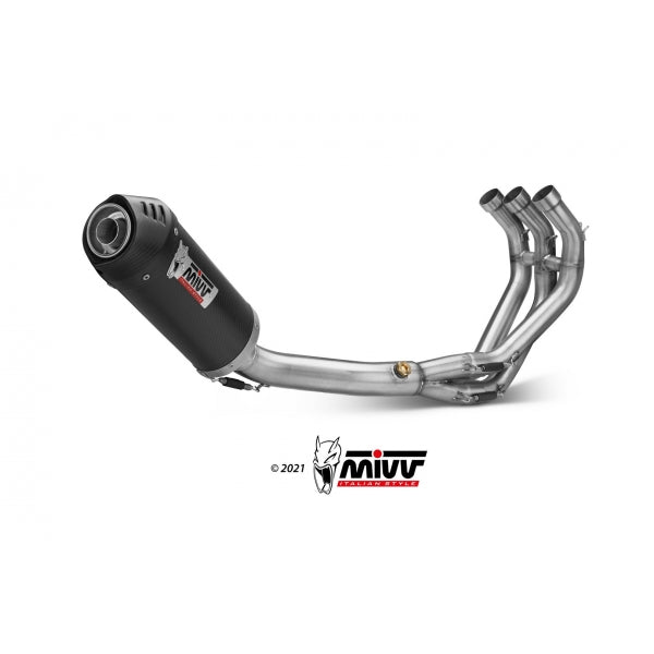 MIVV FULL SYSTEM 3x1 OVAL CARBON WITH CARBON CAP YAMAHA Tracer 900 / GT / FJ-09 2013-20