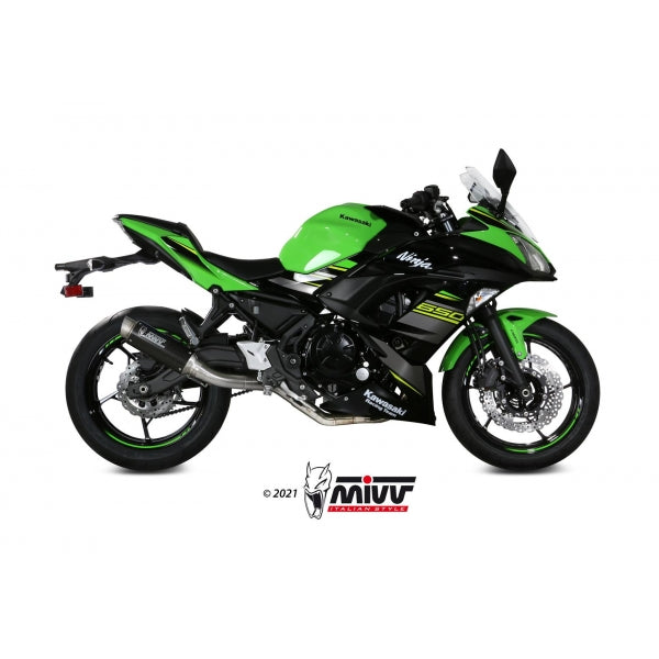 MIVV FULL SYSTEM 2x1 GPpro CARBON KAWASAKI NINJA 650 2017-23 / Z650 2017-23 (MODELOS 1 SONDA LAMBDA)