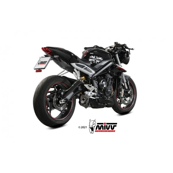 MIVV SLIP-ON DELTA RACE BLACK TRIUMPH STREET TRIPLE R / S / RS 2017-23 (1)