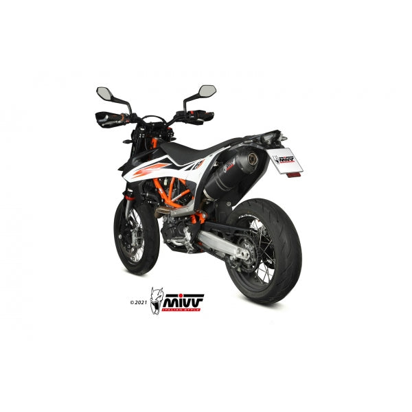 MIVV SLIP-ON OVAL BLACK WITH CARBON CAP KTM 690 SMC R 2020-24