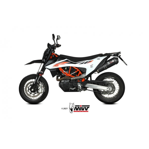 MIVV SLIP-ON OVAL BLACK WITH CARBON CAP KTM 690 SMC R 2020-24