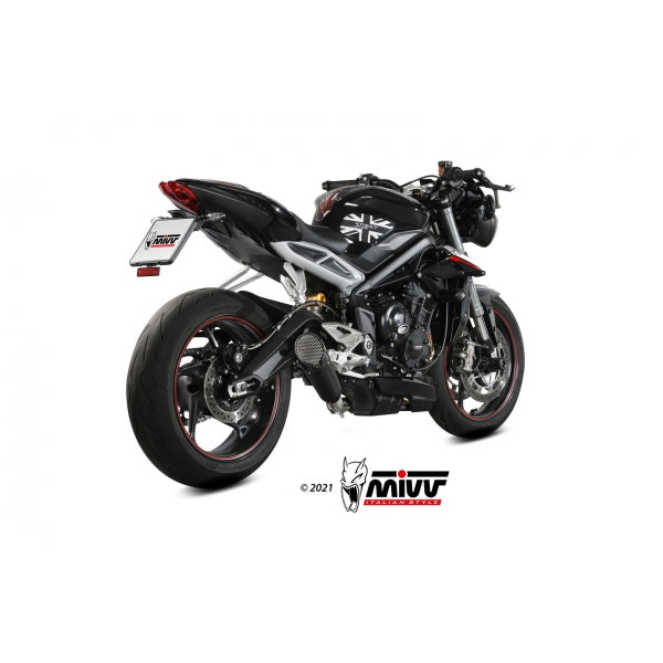 MIVV SLIP-ON X-M5 BLACK TRIUMPH STREET TRIPLE 765 R / S / RS 2017-22