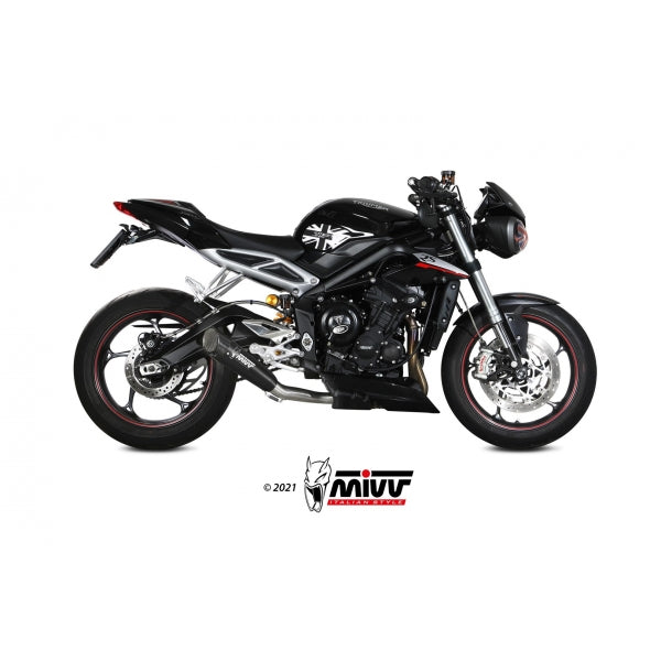 MIVV SLIP-ON X-M5 BLACK TRIUMPH STREET TRIPLE 765 R / S / RS 2017-22