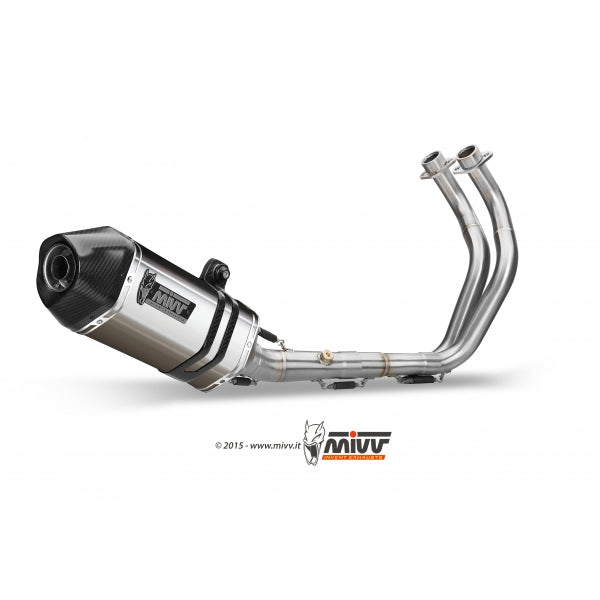 MIVV SISTEMA COMPLETO 2x1 SPEED EDGE ST. STEEL WITH CARBON CAP YAMAHA Tracer 700 / GT / Tracer 7 2016-24