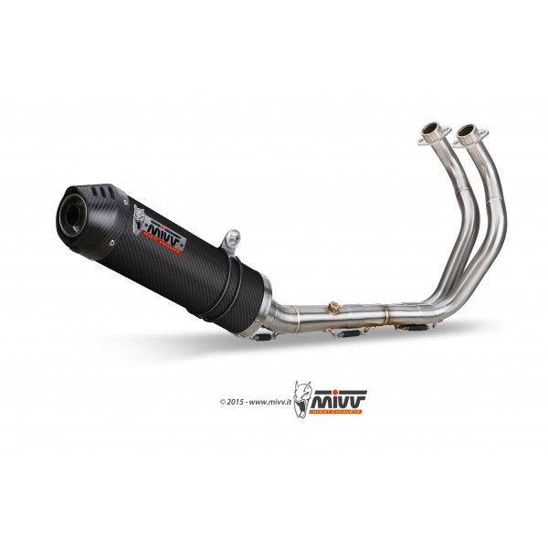 MIVV FULL SYSTEM 2x1 OVAL CARBON WITH CARBON CAP YAMAHA XSR 700 2016-21