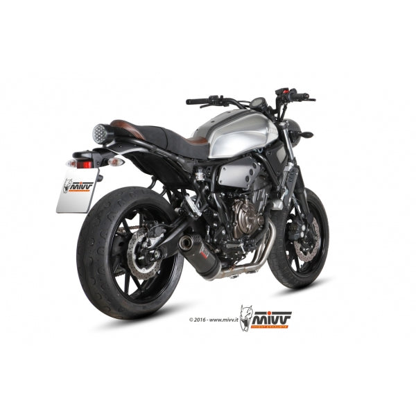 MIVV FULL SYSTEM 2x1 OVAL CARBON WITH CARBON CAP YAMAHA XSR 700 2016-21