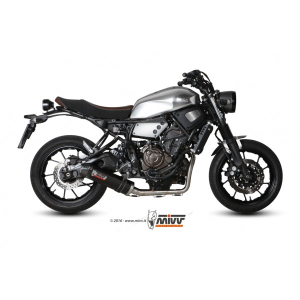 MIVV FULL SYSTEM 2x1 OVAL CARBON WITH CARBON CAP YAMAHA XSR 700 2016-21