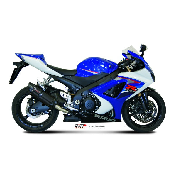 MIVV 2 SLIP-ON SUONO BLACK CON TAPA CARBONO SUZUKI GSX-R 1000 2007-08