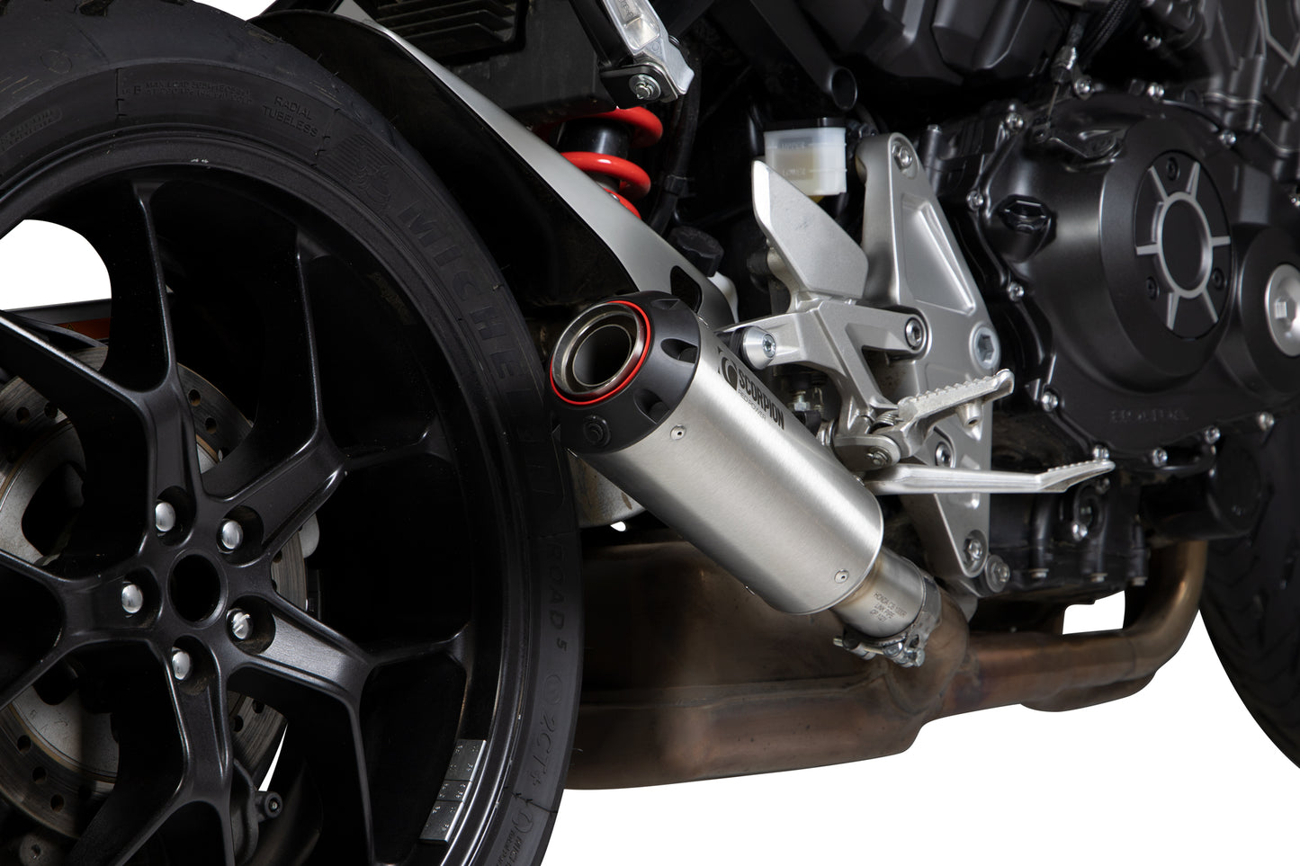 SCORPION RED POWER SLIP-ON HONDA CB 1000 R 18'-20' ACERO INOX.