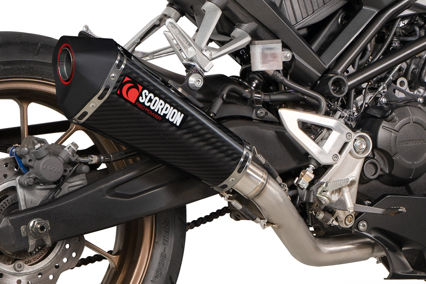 SCORPION SERKET TAPER FULL SYSTEM HONDA CB 125 R 21'-24' CARBON