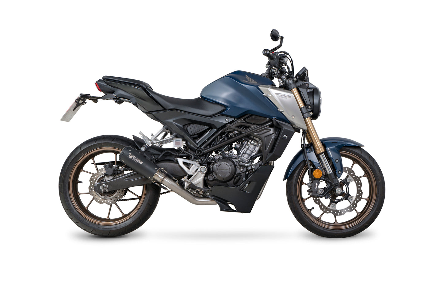 SCORPION RED POWER FULL SYSTEM HONDA CB 125 R 21'-24' BLACK CERAMIC