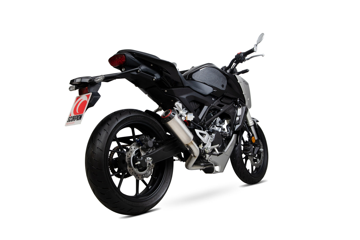 SCORPION RED POWER FULL SYSTEM HONDA CB 125 R 18'-20' TITANIUM