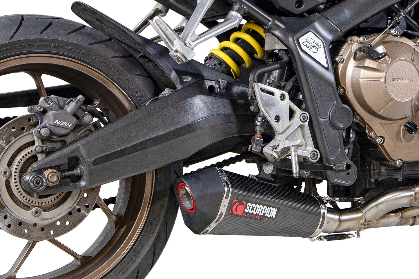 SCORPION SERKET TAPER FULL SYSTEM HONDA CB 650 R 19'-actual CARBON FIBRE