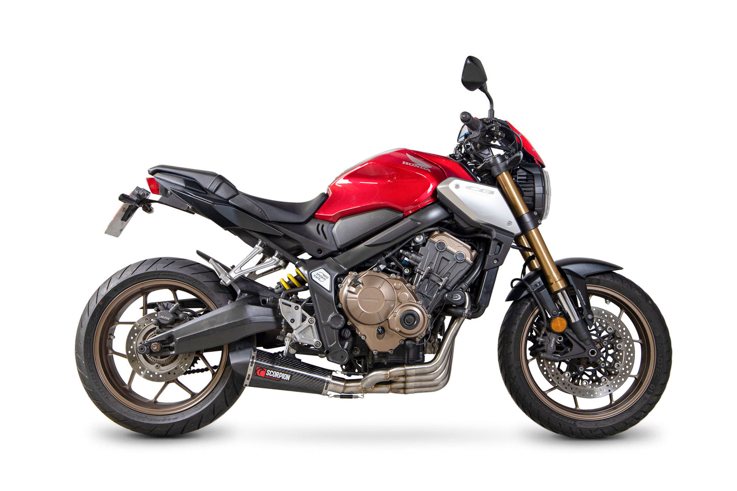 SCORPION SERKET TAPER FULL SYSTEM HONDA CB 650 R 19'-actual CARBON FIBRE