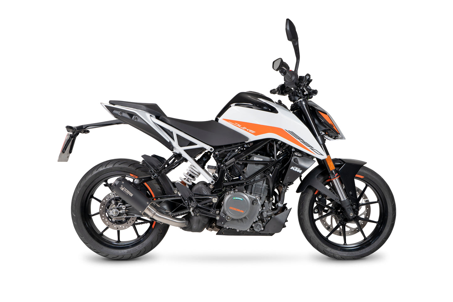 SCORPION RED POWER SLIP-ON KTM DUKE 390 21'- 23' BLACK CERAMIC