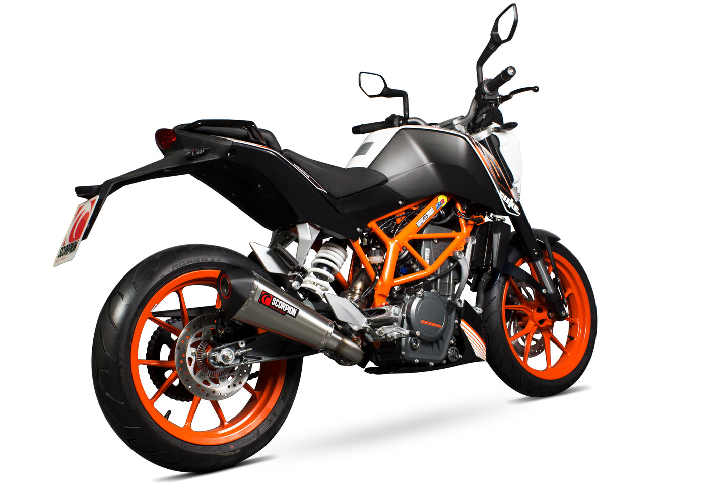 SCORPION SERKET TAPER 3/4 SYSTEM KTM DUKE 390 13'-16' STAINLESS STEEL (REMOVES FACTORY CATALYST)