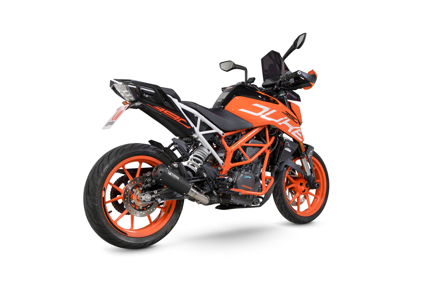 SCORPION RED POWER SLIP-ON KTM DUKE 390 17'-20' BLACK CERAMIC