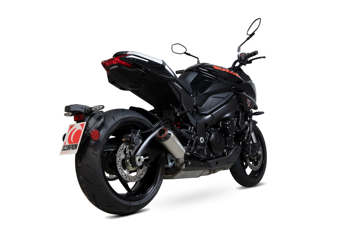 SCORPION RED POWER SLIP-ON SUZUKI KATANA GSX S 1000 19'-20'