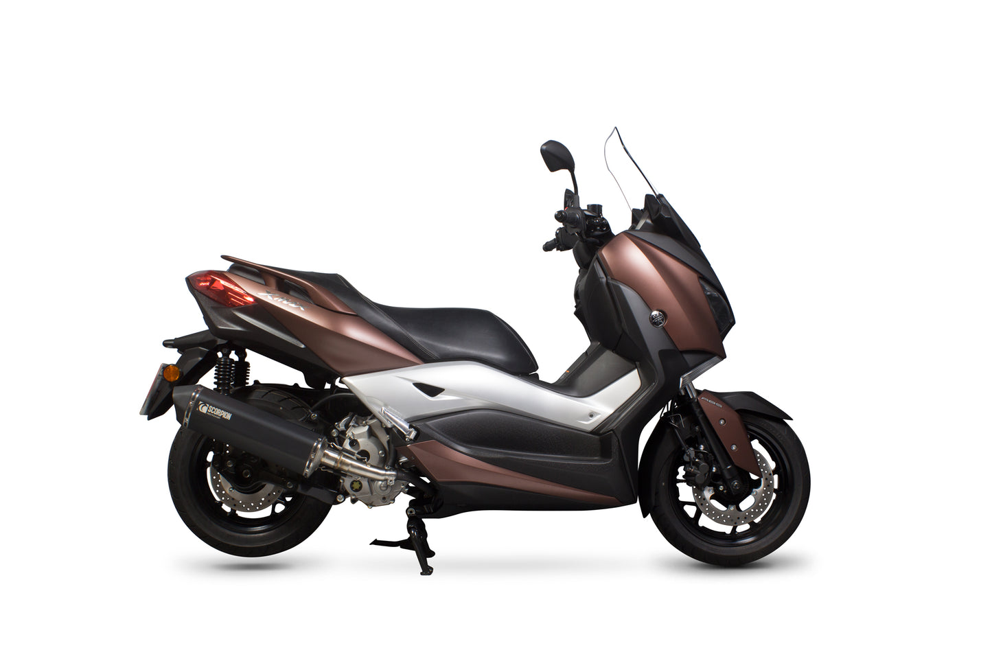 SCORPION SERKET PARALLEL SLIP-ON YAMAHA XMAX 300 17'-20' BLACk CERAMIC
