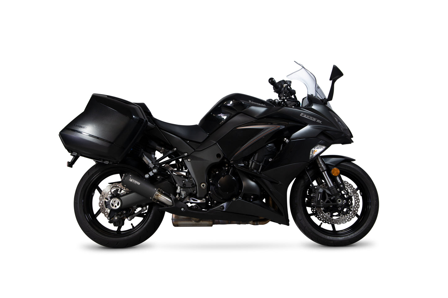 SCORPION RED POWER SLIP-ON KAWASAKI Z1000 SX 14'-16' BLACK CERAMIC. (PAIR)