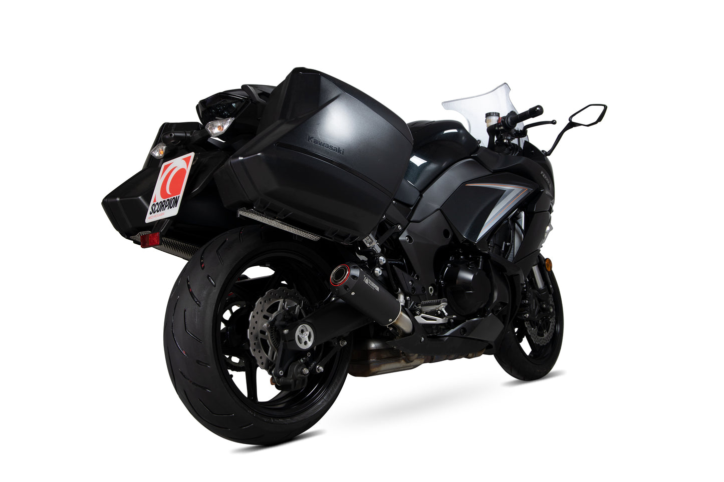 SCORPION RED POWER SLIP-ON KAWASAKI Z1000 SX 14'-16' BLACK CERAMIC. (PAIR)