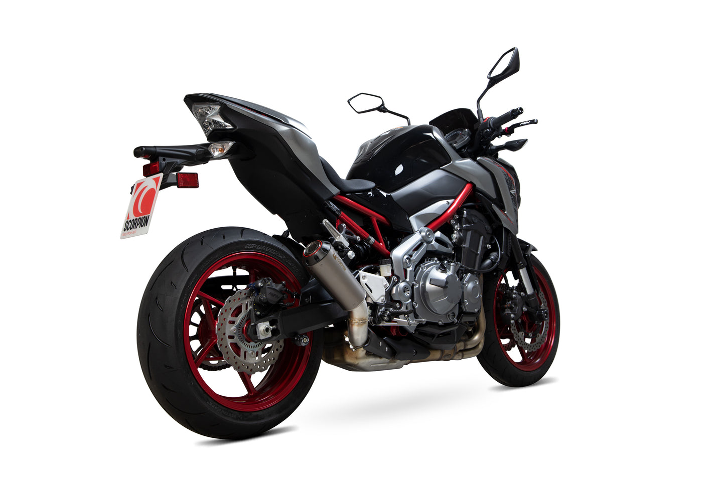 SCORPION RED POWER SLIP-ON KAWASAKI Z 900/Z900(A2) 17'-19' TITANIUM