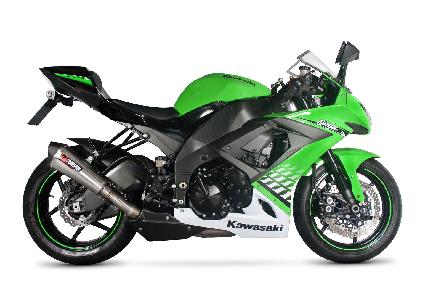 SCORPION SERKET TAPER SLIP-ON KAWASAKI ZX 10R 08'-10' STAINLESS STEEL.