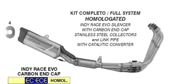 ARROW SISTEMA COMPLETO INDY RACE EVO TITANIO HOMOLOGADO HONDA CB 650 R / CBR 650 R 2024