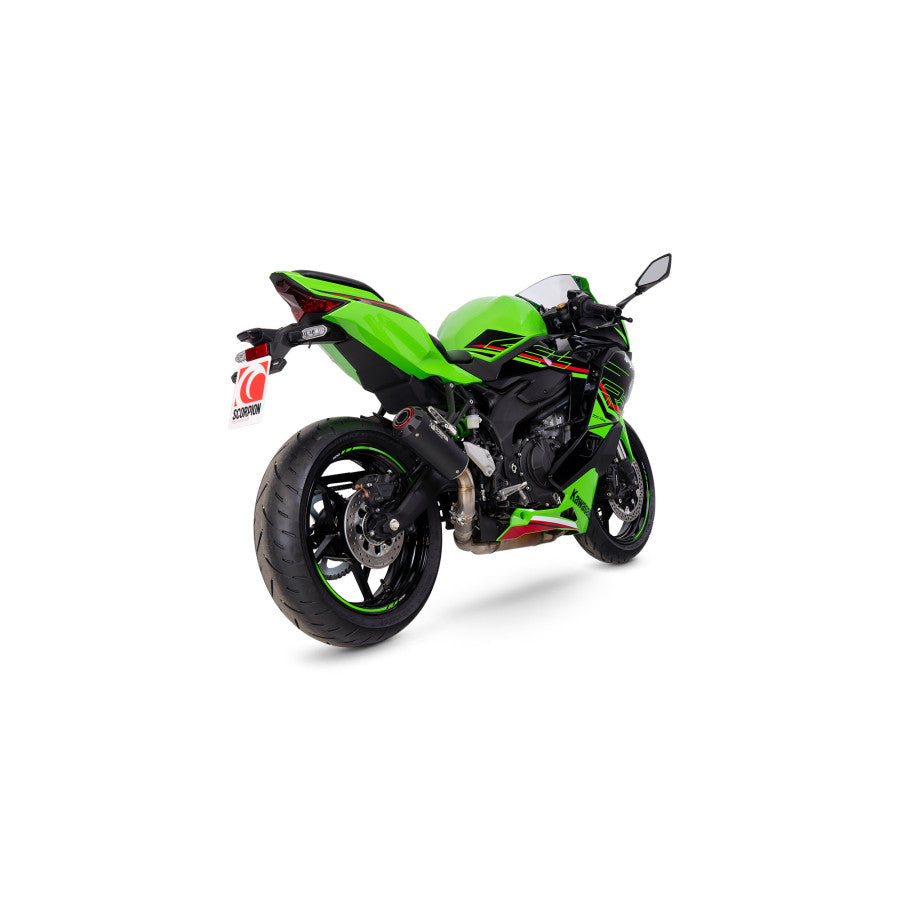 SCORPION SLIP-ON RED POWER KAWASAKI ZX-4RR 2023-25