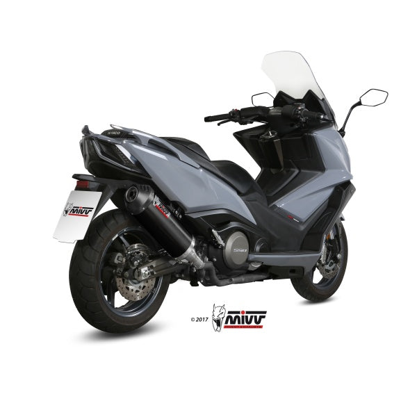 MIVV SLIP-ON OVAL BLACK CON TAPA CARBONO KYMCO AK 550 2017-20