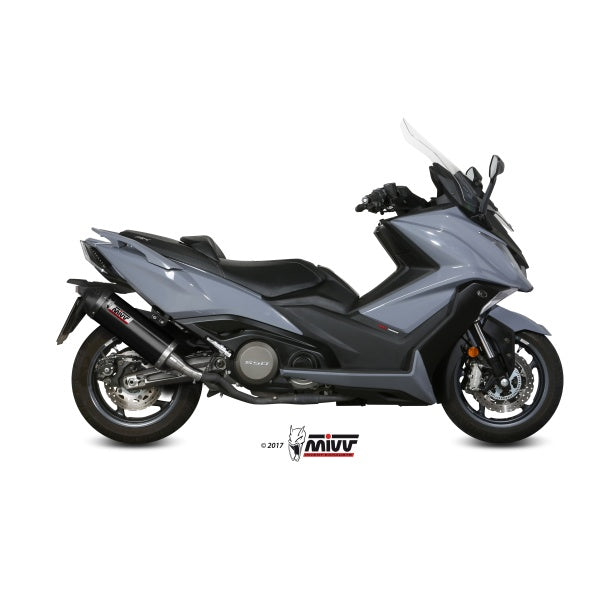 MIVV SLIP-ON OVAL BLACK CON TAPA CARBONO KYMCO AK 550 2017-20