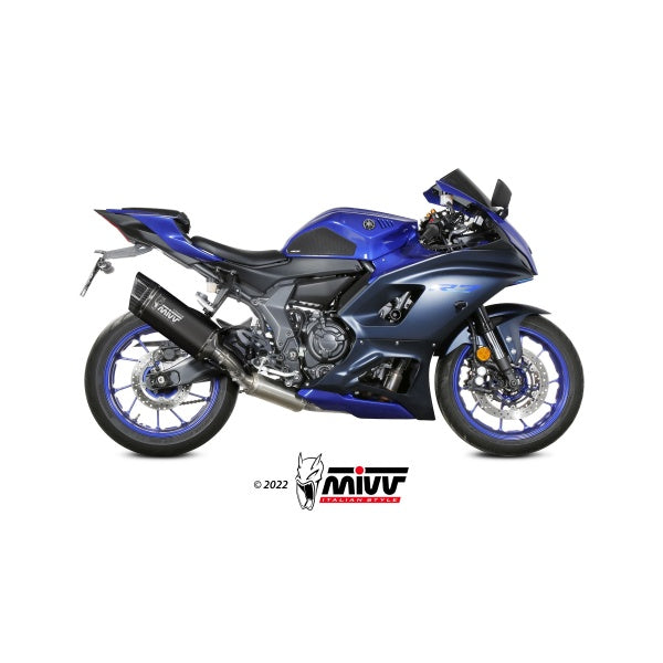 MIVV FULL SYSTEM 2x1 BLACK TITANIUM HOMOLOGADO YAMAHA YZF R7 2022-24