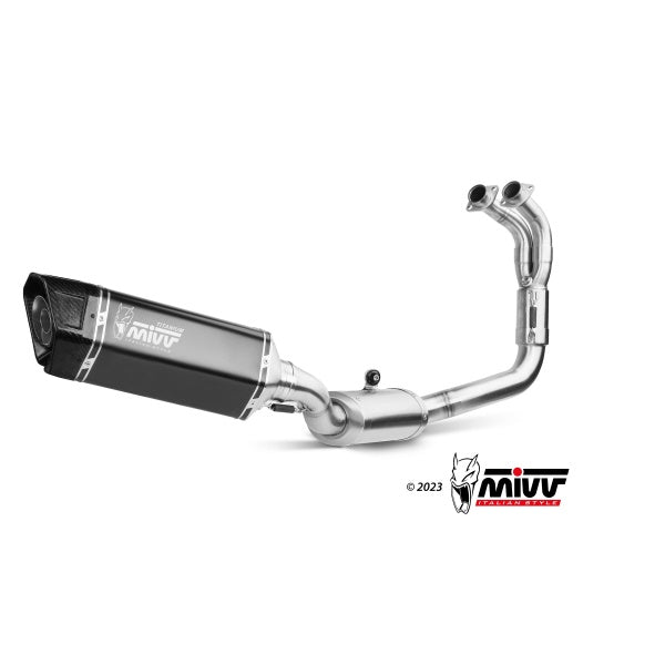 MIVV FULL SYSTEM 2x1 BLACK TITANIUM HOMOLOGADO YAMAHA YZF R7 2022-24