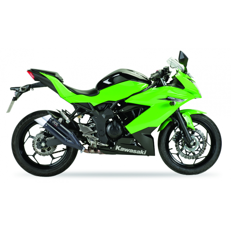 IXIL SLIP ON - DUAL HYPERLOW BLACK XL - KAWASAKI Z 125 / NINJA 125 2019-24 / NINJA 250 SL / Z 250 SL 15-17