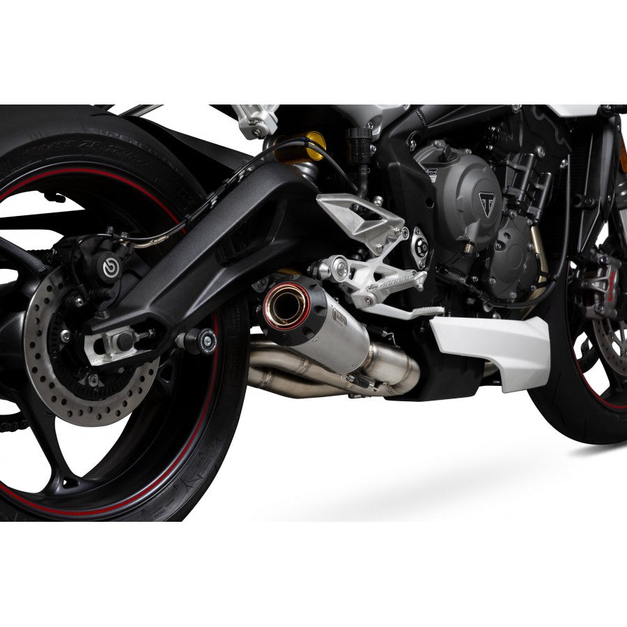 SCORPION RED POWER SLIP-ON TRIUMPH STREET TRIPLE 765 S, R & RS 17-19