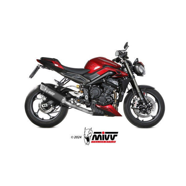 MIVV FULL SYSTEM 3x1 SR-1 BLACK TITANIUM TRIUMPH STREET TRIPLE 765 R / RS 2023-24