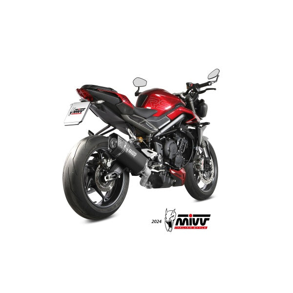 MIVV FULL SYSTEM 3x1 SR-1 BLACK TITANIUM TRIUMPH STREET TRIPLE 765 R / RS 2023-24
