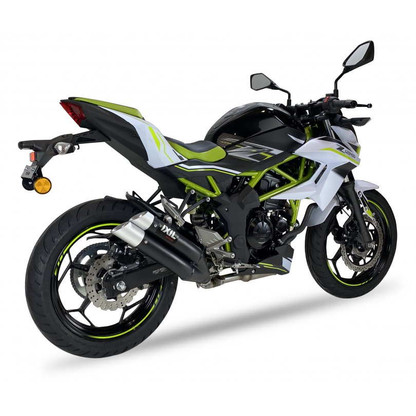 IXIL SLIP ON - DUAL HYPERLOW BLACK XL - KAWASAKI Z 125 / NINJA 125 2019-24 / NINJA 250 SL / Z 250 SL 15-17