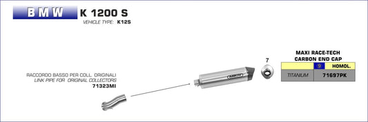 ARROW MAXI RACE-TECH HOMOLOGADO + CONECTOR BMW K 1200 S 2005-08