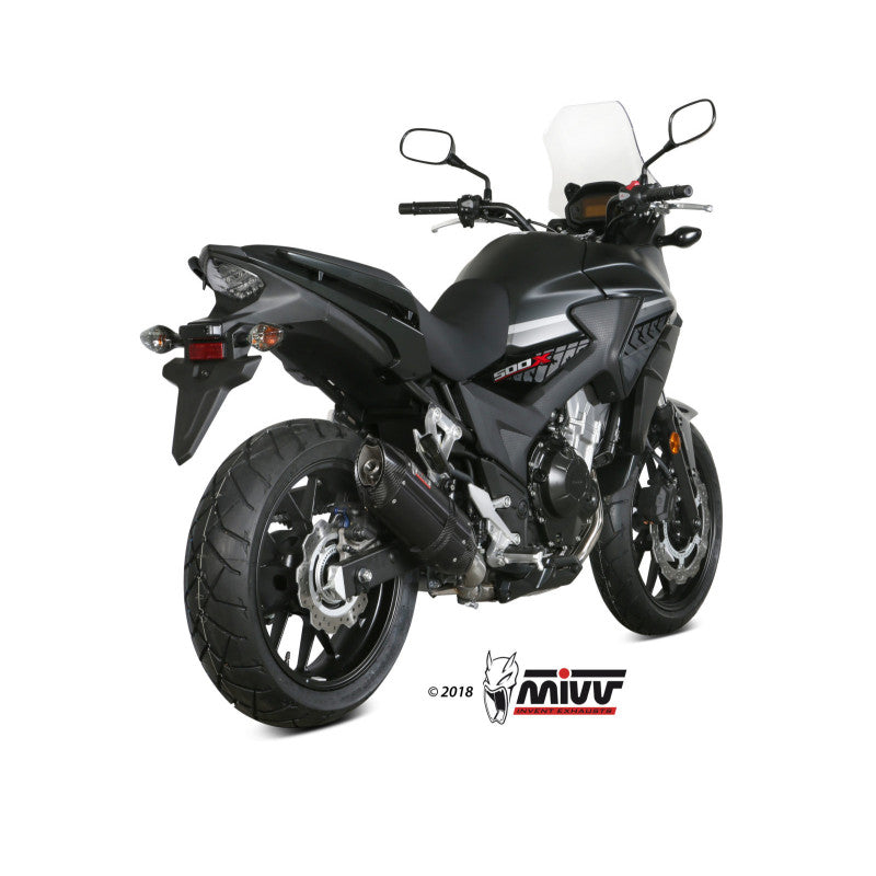 MIVV SLIP-ON SUONO BLACK CON TAPA CARBONO HOMOLOGADO HONDA CB 500 X 2017-20