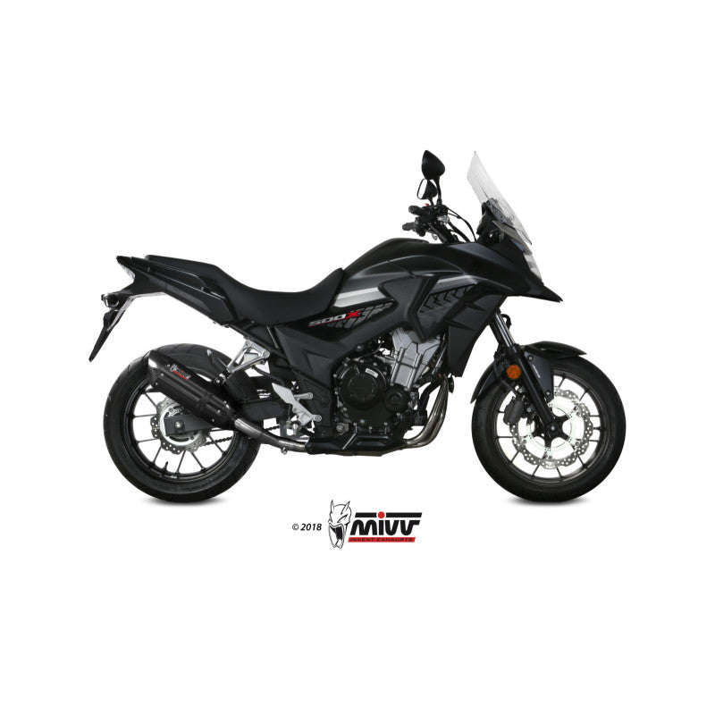 MIVV SLIP-ON SUONO BLACK CON TAPA CARBONO HOMOLOGADO HONDA CB 500 X 2017-20