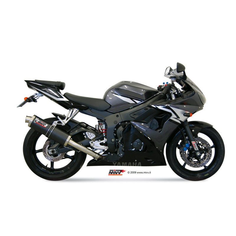 MIVV SLIP-ON OVAL CARBONO HOMOLOGADO YAMAHA R6 2003-05