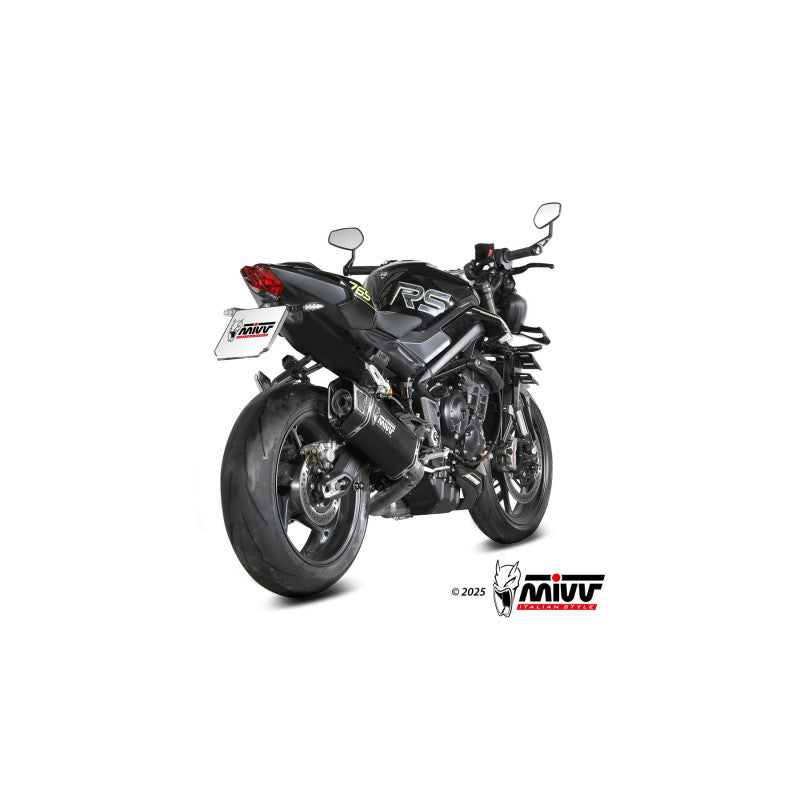MIVV SR-1 BLACK TITANIUM FULL SYSTEM HOMOLOGADO TRIUMPH STREET TRIPLE 765 R / RS 2025-26
